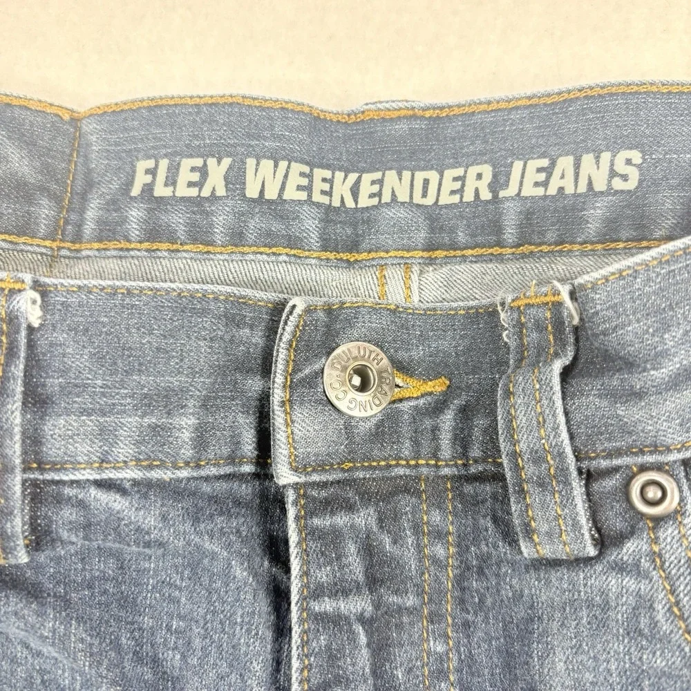 Duluth Flex Weekender Jeans Mens 34x34 Relaxed Fit Dark Wash Denim Set Of 2 Flaw